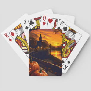 Halloween Landscape Two Playing Cards