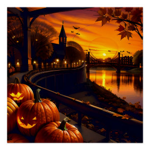 Halloween Landscape Two Poster