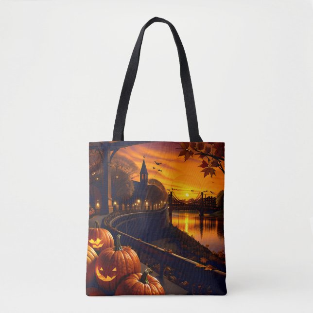 Halloween Landscape Two Tote Bag (Front)