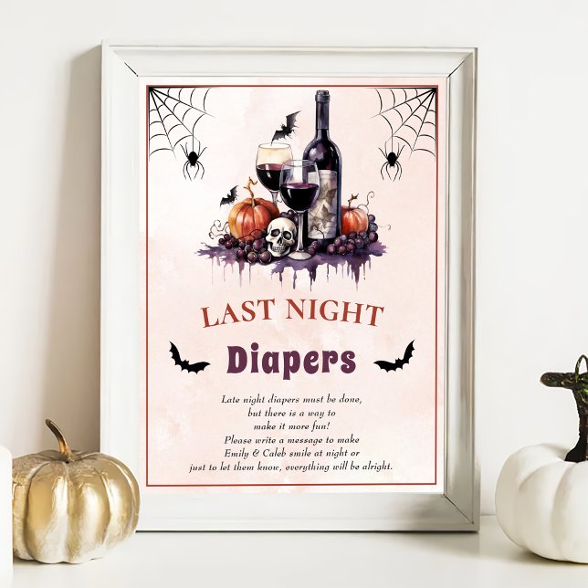 Halloween "Last Night Diapers" Baby Shower Game Poster (Creator Uploaded)