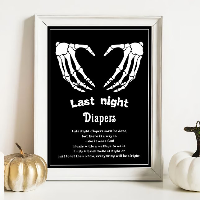 Halloween "Last Night Diapers" Baby Shower Game Poster (Creator Uploaded)