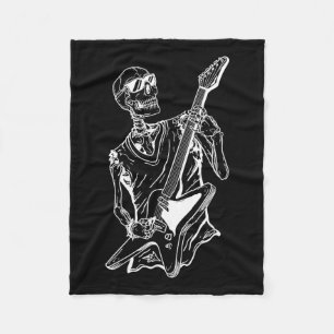 Halloween Lazy Costume Skeleton Guitar Musician Fleece Blanket
