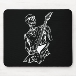 Halloween Lazy Costume Skeleton Guitar Musician Mouse Mat