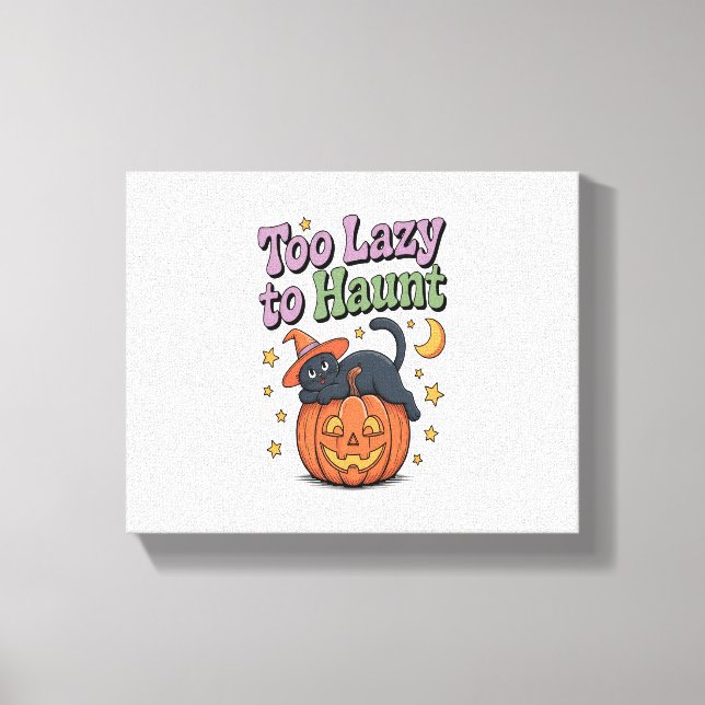 Halloween Lazy Ghost Canvas Print (Front)