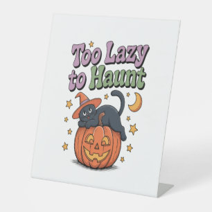 Halloween Lazy Ghost Pedestal Sign