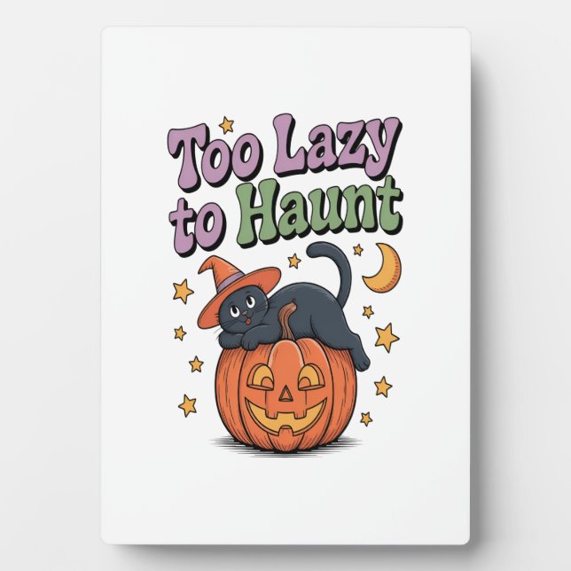 Halloween Lazy Ghost Plaque (Front)