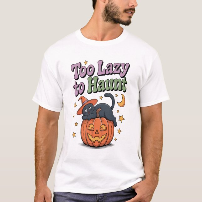 Halloween Lazy Ghost T-Shirt (Front)