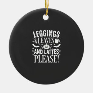 Halloween Leggings Leaves and Lattes Fall Coffee D Ceramic Tree Decoration