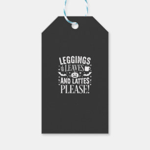 Halloween Leggings Leaves and Lattes Fall Coffee D Gift Tags