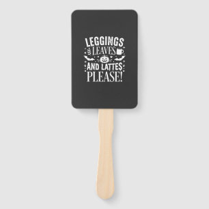 Halloween Leggings Leaves and Lattes Fall Coffee D Hand Fan