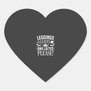 Halloween Leggings Leaves and Lattes Fall Coffee D Heart Sticker