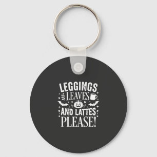 Halloween Leggings Leaves and Lattes Fall Coffee D Key Ring