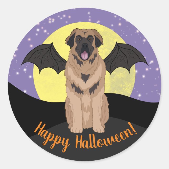 Halloween Leonberger  Classic Round Sticker (Front)