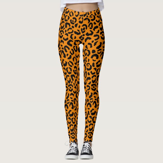 Halloween Leopard Costume Pattern Leggings (Front)