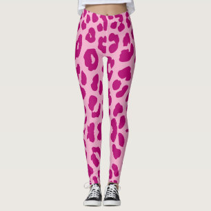 Halloween Leopard Print Dark & Light Pink Leggings