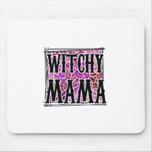 Halloween Leopard Witchy Mama Birthday Mouse Mat