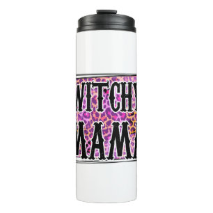 Halloween Leopard Witchy Mama Birthday Thermal Tumbler