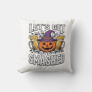 Halloween Let’s Get Smashed Pumpkin Beer Cushion