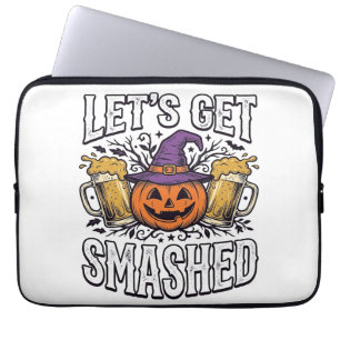 Halloween Let’s Get Smashed Pumpkin Beer Laptop Sleeve
