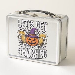 Halloween Let’s Get Smashed Pumpkin Beer Metal Lunch Box