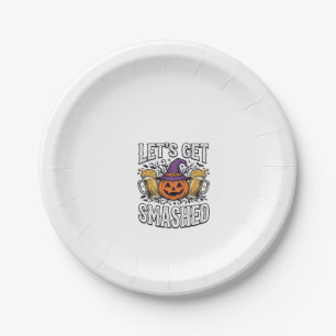 Halloween Let’s Get Smashed Pumpkin Beer Paper Plate