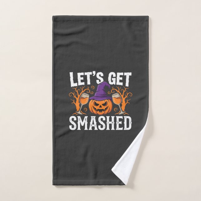Halloween Let’s Get Smashed Pumpkin Hand Towel (Hand Towel)