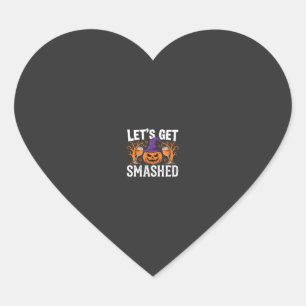 Halloween Let’s Get Smashed Pumpkin Heart Sticker