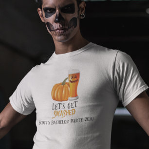 Halloween Let's Get Smashed Bachelor Party Beer T-Shirt