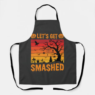 Halloween Lets Get Smashed Haunted Graveyard Apron