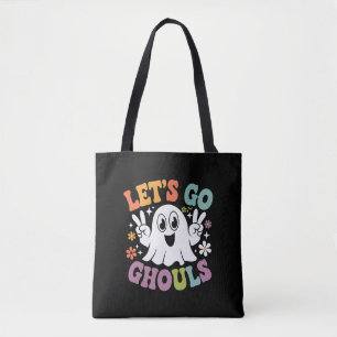 Halloween Let's Go Ghouls Ghost Retro Costume Tote Bag