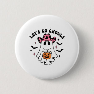 Halloween Let's Go Ghouls Ghost Retro Costume Wome 6 Cm Round Badge