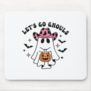 Halloween Let's Go Ghouls Ghost Retro Costume Wome Mouse Mat