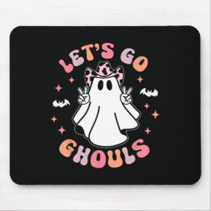 Halloween Let's Go Ghouls Ghost Retro Costume Wome Mouse Mat
