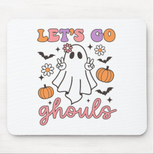 Halloween Let's Go Ghouls Ghost Retro Costume Wome Mouse Mat