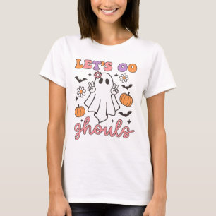 Halloween Let's Go Ghouls Ghost Retro Costume Wome T-Shirt