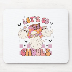 Halloween Lets Go Ghouls Ghost Retro Costume Women Mouse Mat