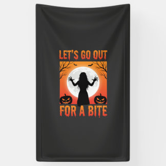 Halloween Let's Go Out For a Bite Horror Banner