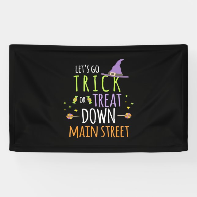 Halloween Lets Go Trick Or Treat Banner (Horizontal)