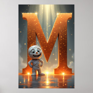 Halloween Letter Glowing M Wall Art for Kids Rooms