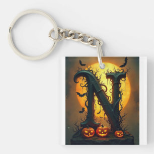 Halloween Letter N Single Tear Key Ring
