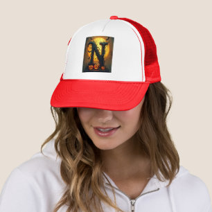 Halloween Letter N Single Tear Trucker Hat