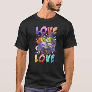 Halloween LGBT Witch Love is Love Rainbow Pride T-Shirt