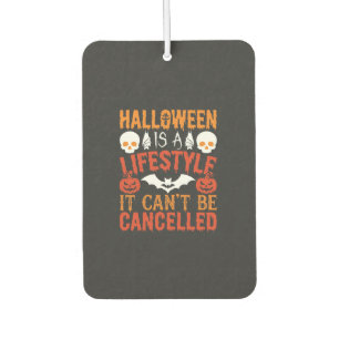 Halloween Lifestyle Bat Pumpkin Typography Vector Car Air Freshener