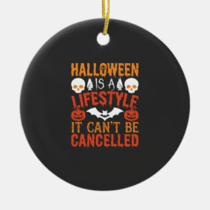 Halloween Lifestyle Bat Pumpkin Typography Vector Ceramic Tree Decoration