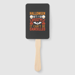 Halloween Lifestyle Bat Pumpkin Typography Vector Hand Fan