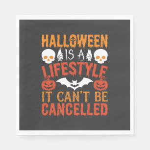 Halloween Lifestyle Bat Pumpkin Typography Vector Napkin