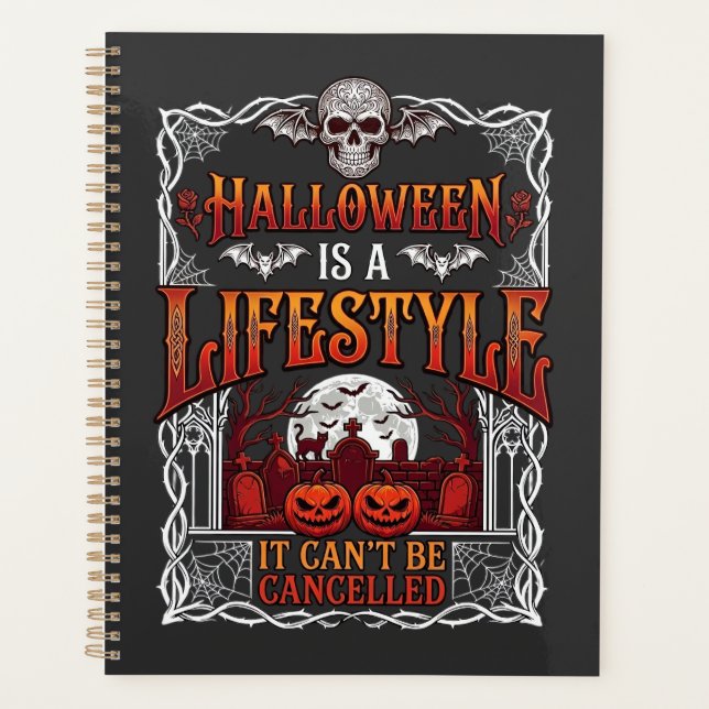 Halloween Lifestyle Bat Skull Graveyard Pumpkins F Planner (Front)