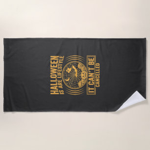 Halloween Lifestyle Bat Spider Web Design_1 Beach Towel