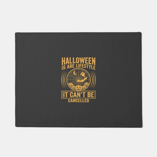 Halloween Lifestyle Bat Spider Web Design_1 Doormat (Front)