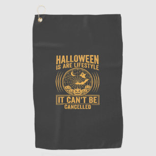 Halloween Lifestyle Bat Spider Web Design_1 Golf Towel